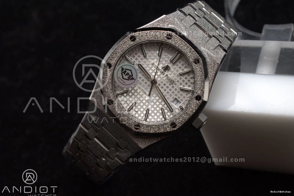 SA3120 Affordable Frosted SS Super SS 15454 On Textured White Dial Royal Clone Oak 1033 Edition APSF 1:1 Best 37mm Bracelet 1002